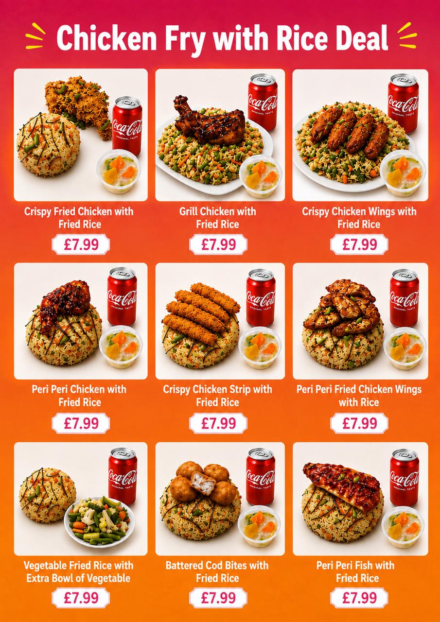 Fusion rice deal menu