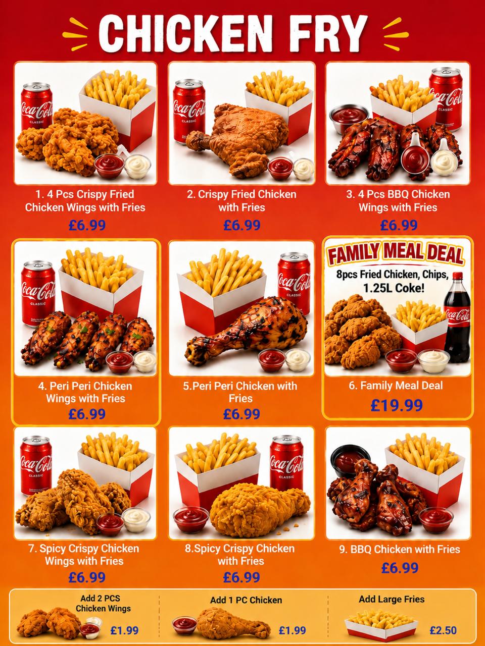 Fusion chicken fry menu