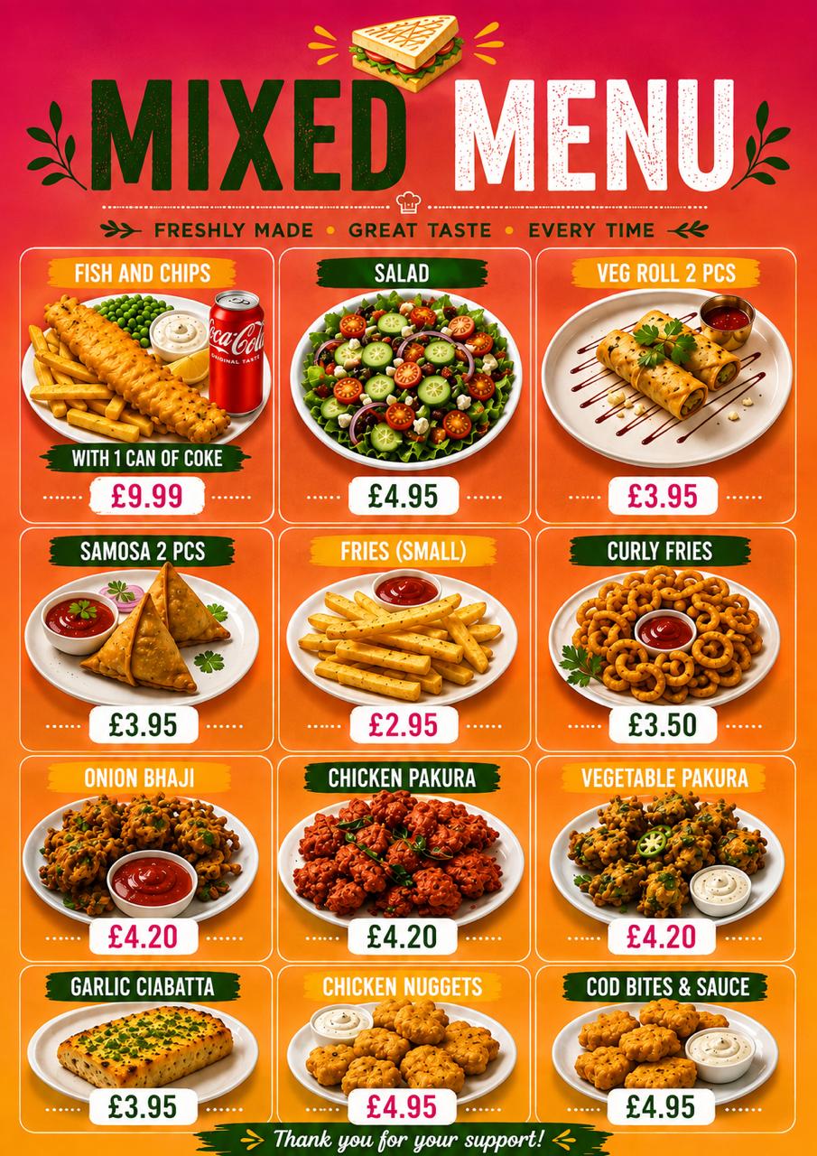 Fusion mixed menu